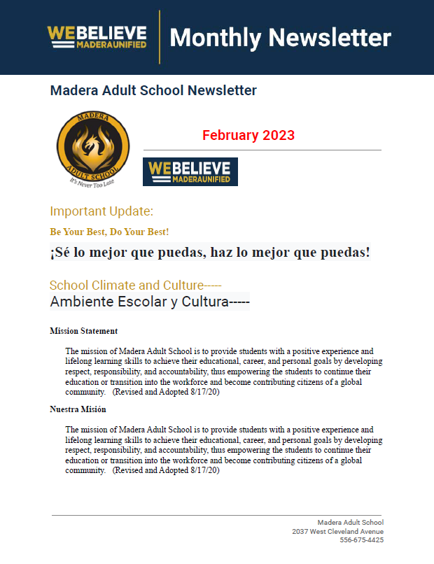 image of the February 2023 MAS newsletter