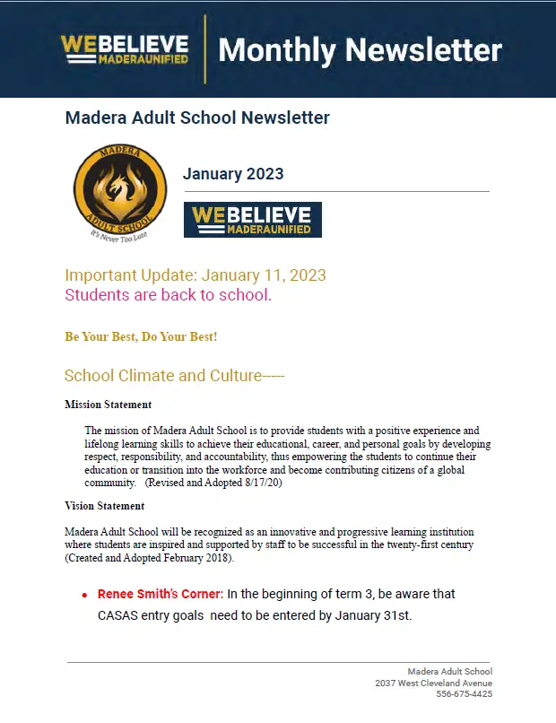 image of the January 2023 MAS newsletter